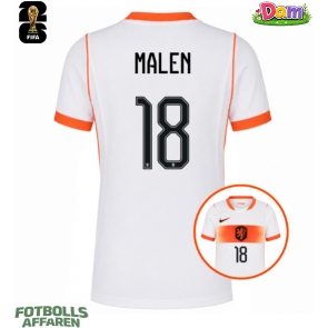 Nederländerna Donyell Malen #18 Bortatröja Kvinnor VM 2026 Kortärmad